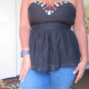 Strapless black top!